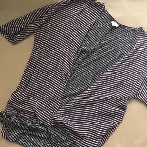 LuLaRoe Lindsay Kimono Burgundy White Silver